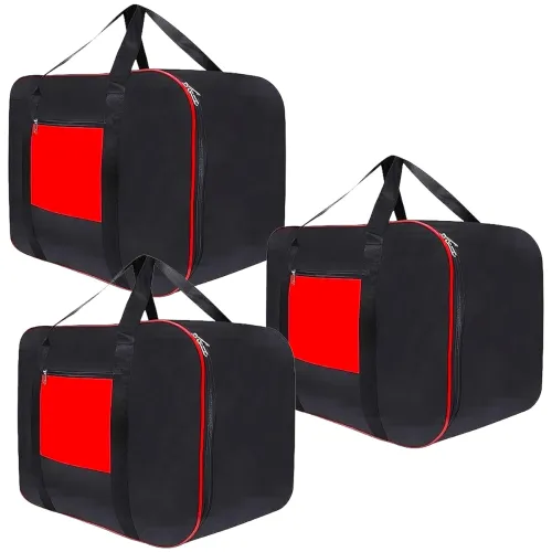 Image of CARRY CLOUD Large Storage Bags for Clothes (Black, Pack of 3)