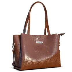 Carrylux Large Capacity Croco Pattern Tote Bags For Womens