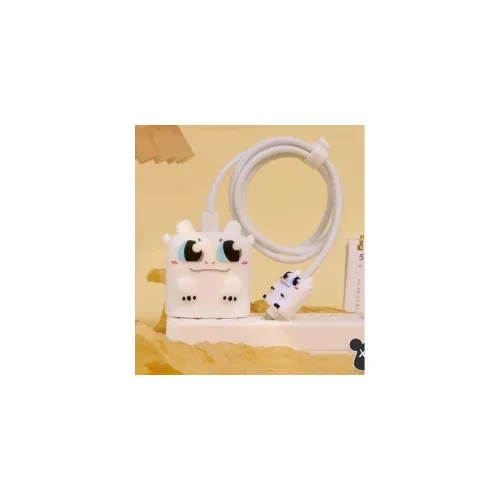 Image of Cartoon 3D Design Protective Case for iPhone Fast Charging Cable Adapter
