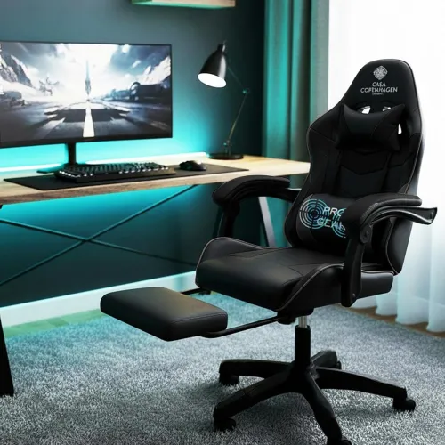 Image of Casa Copenhagen Designed in Denmark,High-Back Italian Leather Gaming Ergonomic Chair with Advanced Mechanism & Electric 