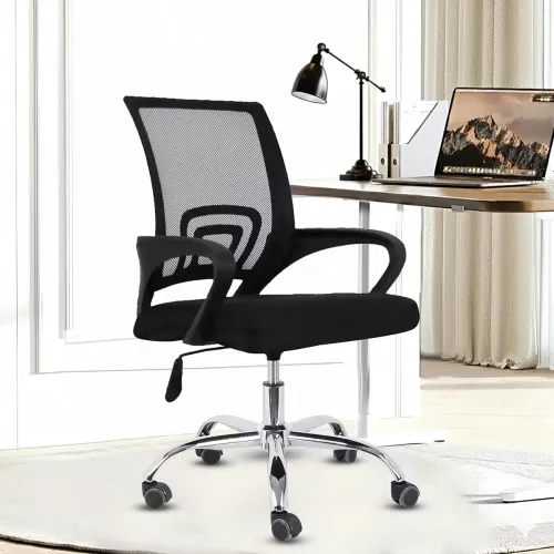 Image of Casa Copenhagen Mesh Mid Back Office Chair Height Adjustable Seat- Dark Black 
