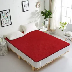 CASA-NEST Waterproof Dust-Proof Quilted Cotton Mattress Protector for King Size Bed - 78\'x72\', RED Color