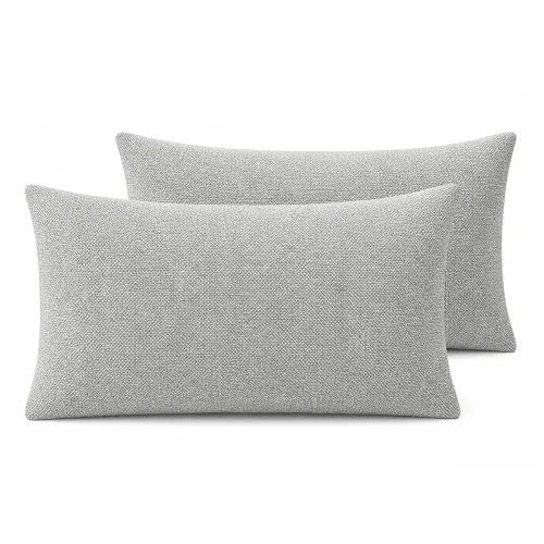Image of CASA-NEST Jute Cushion Cover 12x18 (Pack of 2) (Silver)