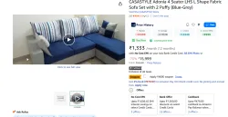 CASASTYLE Adonia 4 Seater Sofa Set with 2 Puffy