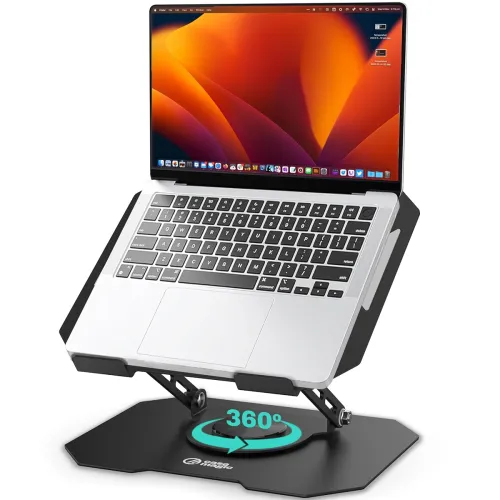 Image of case-magic 360° Rotating Ergonomic Laptop /iPad Stand | Foldable, Adjustable Height & Angle | Premium Anti-Rust Carbon S