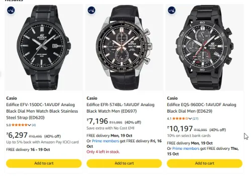 Image of Casio Edifice at minimum 40% Discount