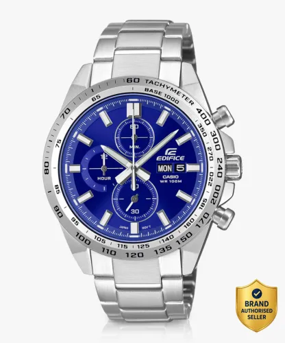 Image of CASIO Edifice Blue Dial Stainless Steel Analog Watch