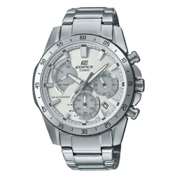 Casio Edifice Solar Chronograph Analog Silver Dial Men EQS-930MD-8AVUDF (ED528)