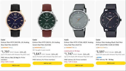 Image of Casio Men's Watch at minimum 50% Discount