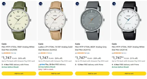 Image of Casio Men's Watches at minimum 50% Discount