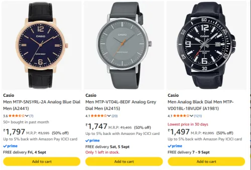 Image of Casio Men's Watches Upto 50% Discount
