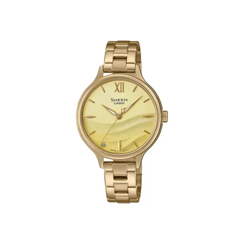Image of Casio Stainless Steel Sheen Analog Gold Dial Women Watch-