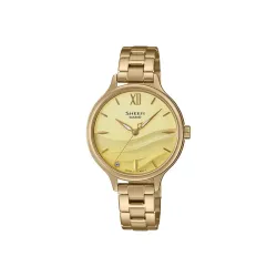 Casio Stainless Steel Sheen Analog Gold Dial Women Watch-