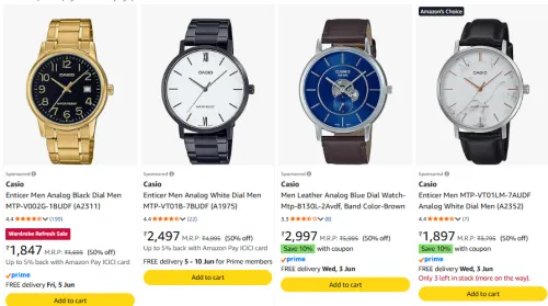Image of Casio Watch Minimum 50% Discount