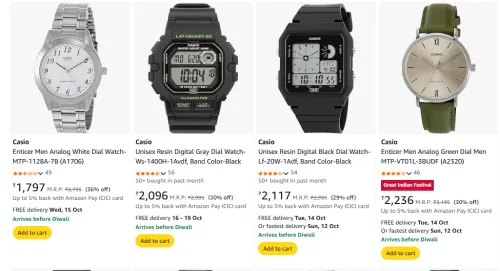Image of Casio Watch Starting @ ₹1377