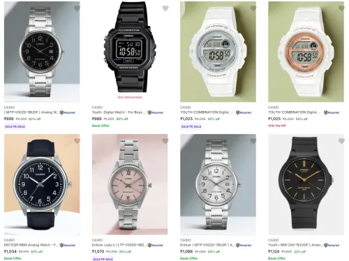 Image of Casio watches starting @ ₹669