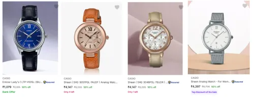 Image of Casio Women's Wrist Watches at minimum 50% Discount