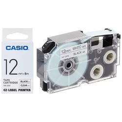 Casio XR-12X Label Printer Tape (Clear) & Casio XR-12WE1 Label Printer Tape