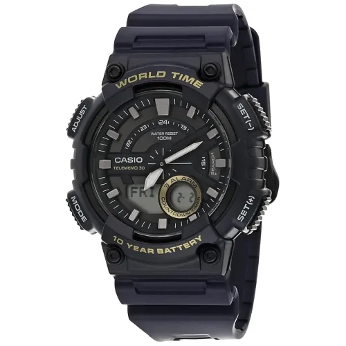 Image of Casio Youth-Combination Analog-Digital Black Dial Men's Watch -