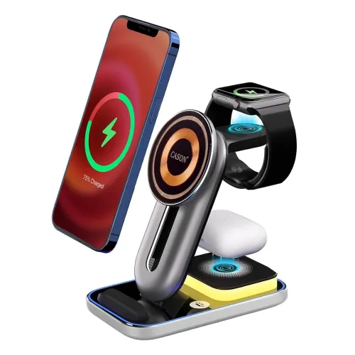 Image of Cason 23W Qi2 Wireless Charger Stand Metallic Grey