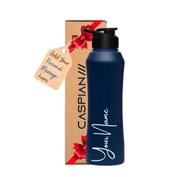 CASPIAN Trek Customised Stainless Steel Water Bottle 1L, Blue with Logo Print - Personalised Water Bottle with Your Name Print for Kids Boys Girls School Office Gym- Perfect for Corporate Gi...