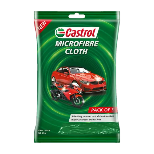 Image of Castrol Microfiber Vehicle Washing Cloth (Pack Of 3, 400 GSM)