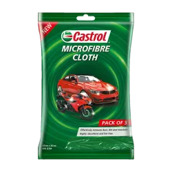 Castrol Microfiber Vehicle Washing Cloth (Pack Of 3, 400 GSM)