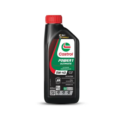 Image of Castrol POWER1 Ultimate Scooter 5W-40 Fully Synthetic Engine Oil (API SP) | Smooth Acceleration, Engine Protection & Bet