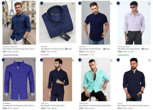 Image of Casual Shirts at minimum 71% Discount