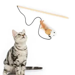 Cat and Dog Playing Stick Durable Dog and cat Teaser Playing Stick with Interactive Feather