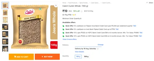 Image of Catch Cumin Whole (100 g)