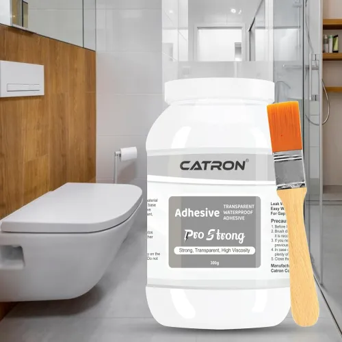 Image of Catron Crack Seal Glue with Brush | 300 gm Transparent Waterproof Epoxy Resis Pro Strong for Roof water Leakage, Glass W
