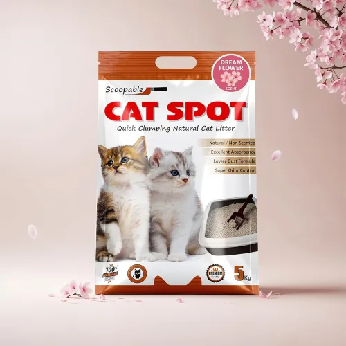 Image of CatSpot Dream Flower Scented Cat Litter – 5kg | Ultra Absorbent, Quick Clumping, Odor Control, Dust-Free Formula for Cat