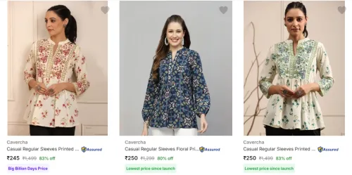 Image of Cavercha Women's Tops upto 83% Discount