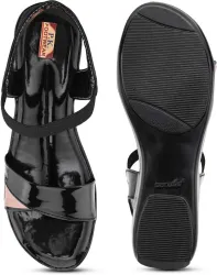 CBA Women Heels Sandal (Black , 6)
