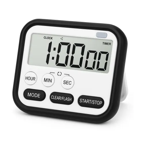 Image of CBK Stopwatch Timer for Study Kitchen Timer Large LCD Screen 24hr Digital Display Magnetic Retractable Stand Loud Alarm 