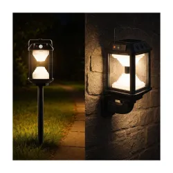 CBK Solar LED Wall Lamp with Motion Sensor,Outdoor Security Light,16x13x21 cm, Black, ABS Plastic,Modern, Waterproof IP65, Solar Powered 28 WATT with 1200 MAH Inbuilt Rechargable bettery wit...