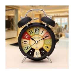 CBK Vintage Twin Bell Alarm Clock, Analog Display, Night LED Light, Extra Loud Heavy Ringer, Table Clock for Students an