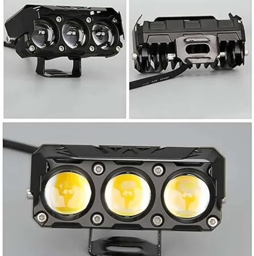 Image of CCE Universal 3-Lens Fog Lights Yellow-White Color LED-A105 Fog Lamp Car, Motorbike, Truck, Van LED (12 V, 120 W) (Unive