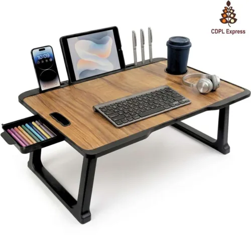 Image of CDPL Express Foldable Wooden Portable Laptop Table - Wooden