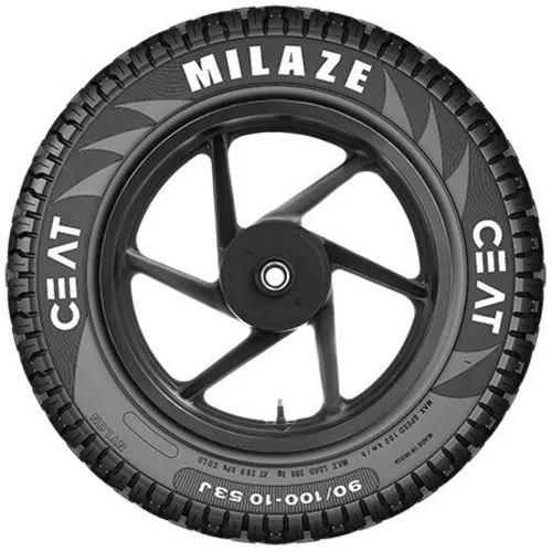 Image of CEAT 105918 Milaze TL 53J SW 90/100-10 Front & Rear Two Wheeler Tyre