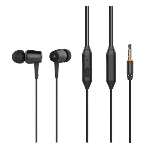 Image of Celebrat Series G1 Metal Hi-Fi Stereo Sound in-Ear Earphone with Mic (Black)