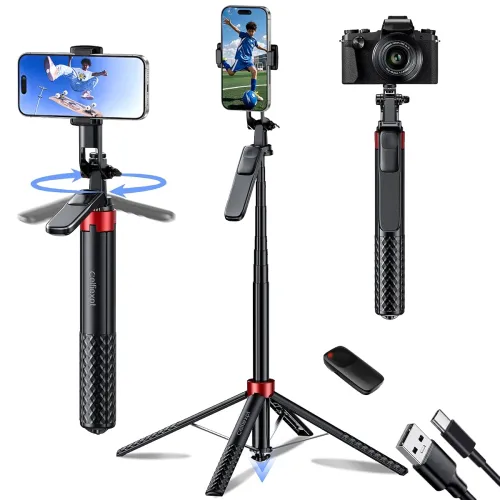 Image of Celfiexpt 71-inch Selfie Stick Tripod with Remote