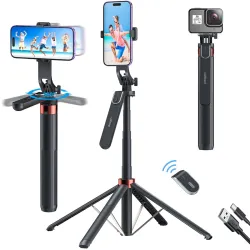 Celfiexpt 71″ Selfie Stick Tripod with Remote & 360° Rotation