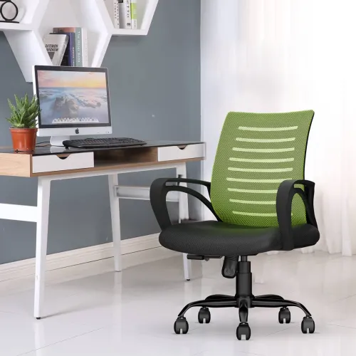 Image of CELLBELL C104 Office Chair – Mid Back, Fabric, Green, DIY