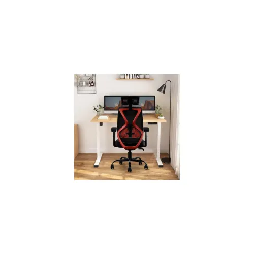 Image of CELLBELL C190 Berlin Office Chair, High Back Mesh Ergonomic Home Office Desk Chair (Red - Black)