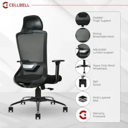 CELLBELL Rio High Back Mesh Office Chair Black