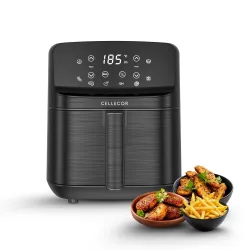 Cellecor Aurifry Digital Air Fryer 4.5L | 1500W | 360° Rapid Air Circulation | Up to 90% Less Oil | 8 Preset Modes | Touch Control & Digital Display | Non-Stick Basket | Auto Shut-Off | 2 Yr...