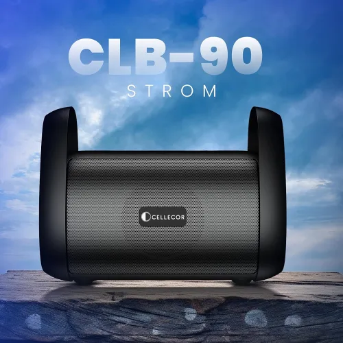 Image of CELLECOR CLB-90 Strom 10W RMS Bluetooth Speaker with 65mm Driver | 10 Hours Playtime | TWS Mode | 8 LED Light Modes | Sp