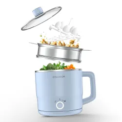 Cellecor Stainless Steel Multi-Cook Kettle CMK18 Home Chef With Steamer, Egg Tray, Rust Free Body, 600W Powerful Output,